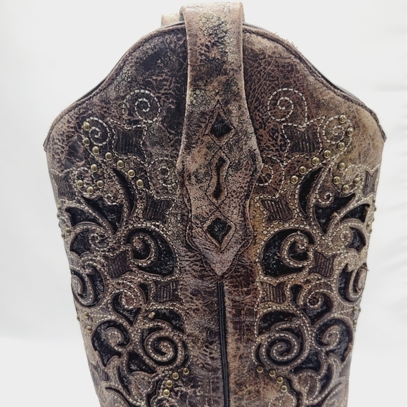 Corral Western women's boots color brown floral detail size 8.5 - Picture 9 of 10